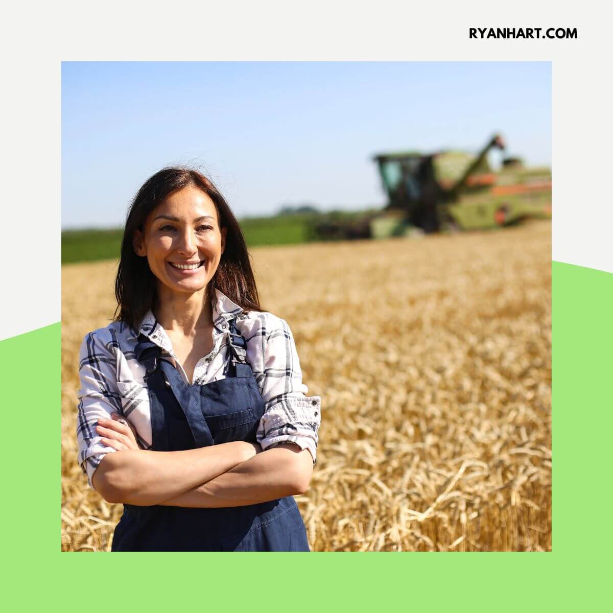 Woman standing in a hay field