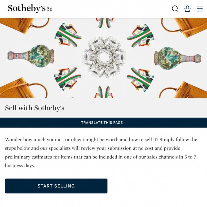 Sothebys website