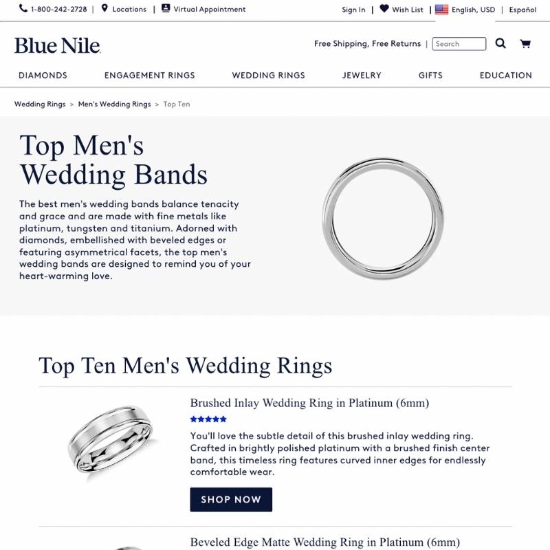 Blue Nile website