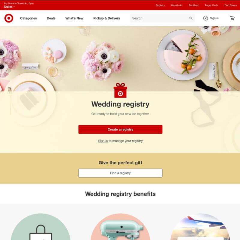 Target Registry website