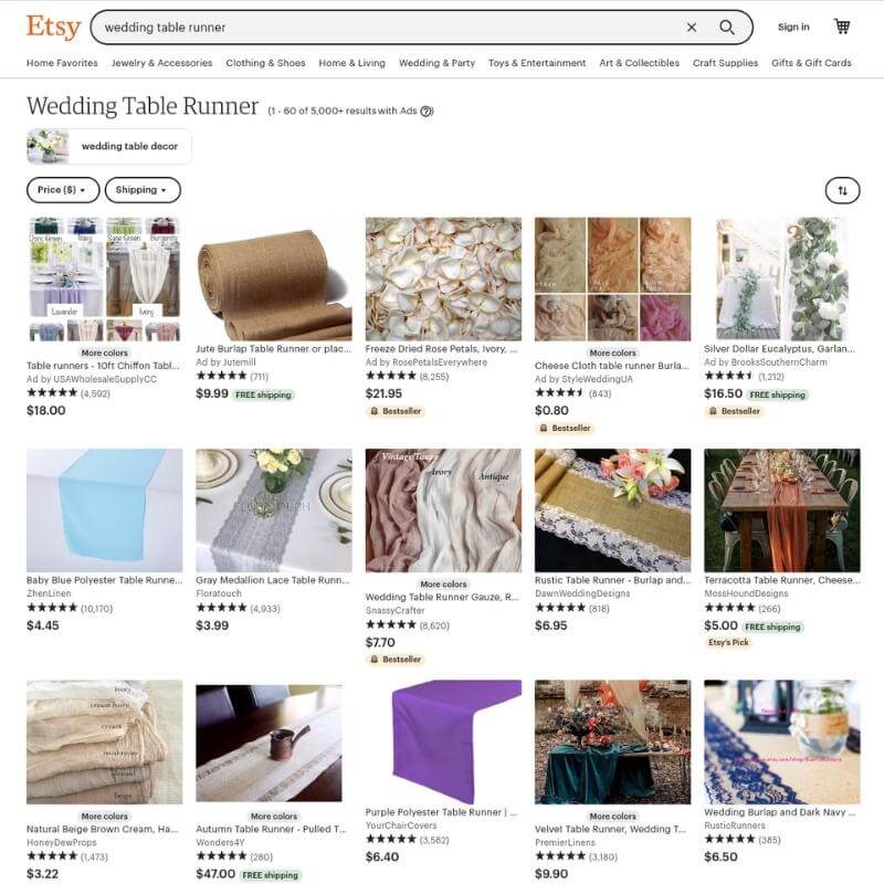 Etsy website