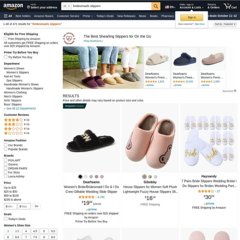 Amazon website