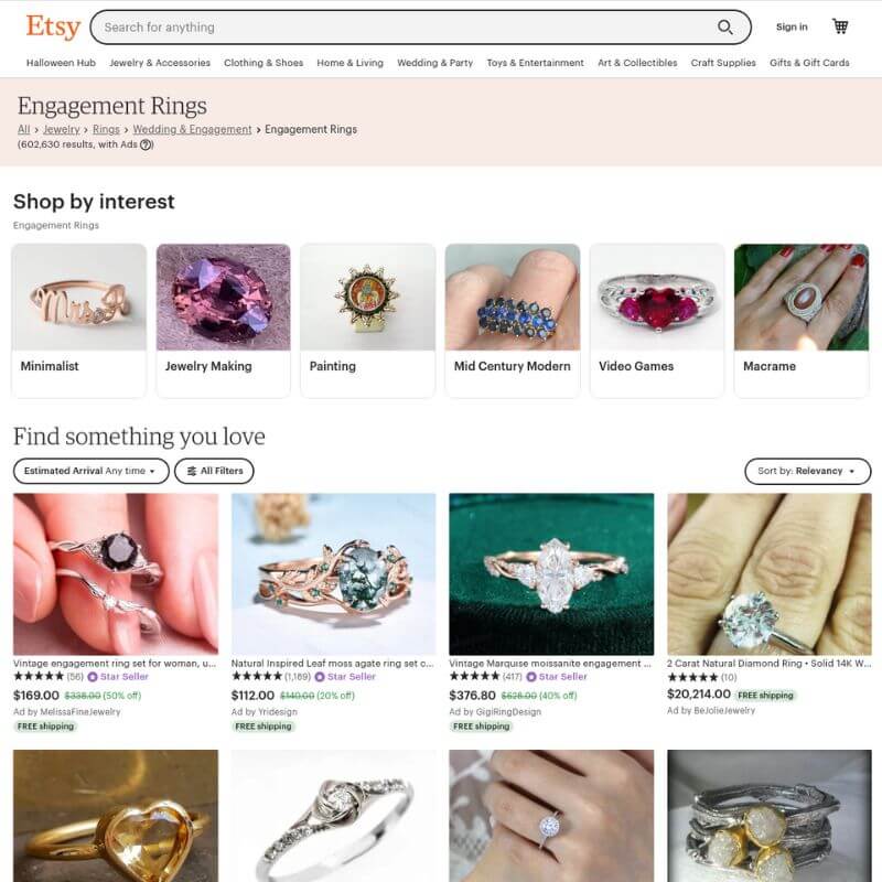 Etsy website