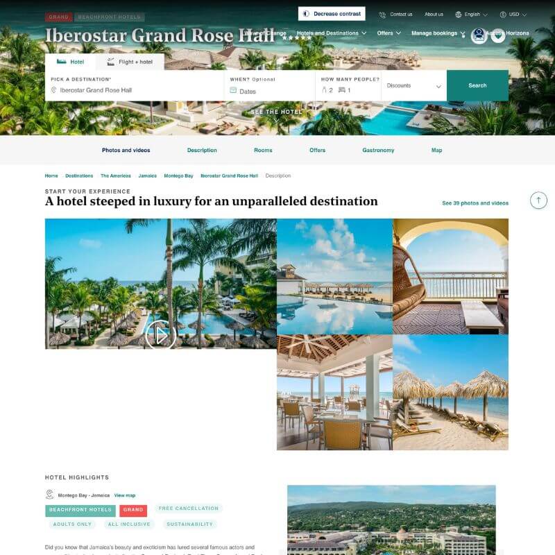 Iberostar Grand Rose Hall website