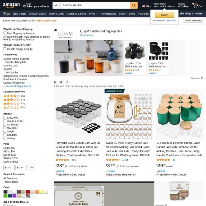 Amazon website