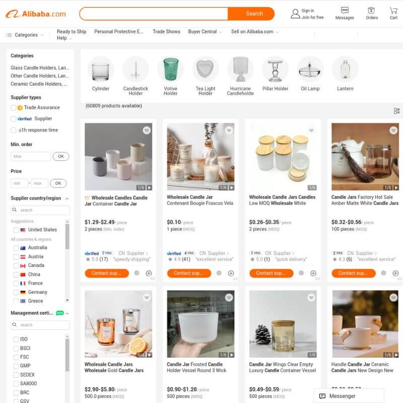 Alibaba website