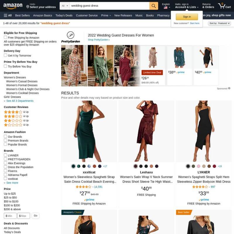 Amazon website