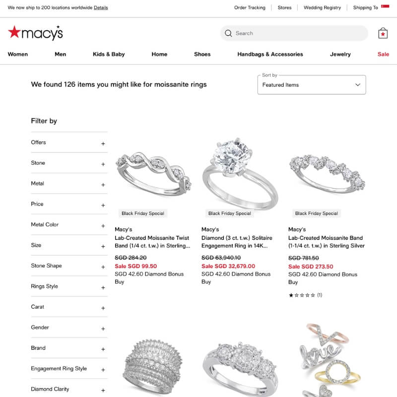 Macy’s website