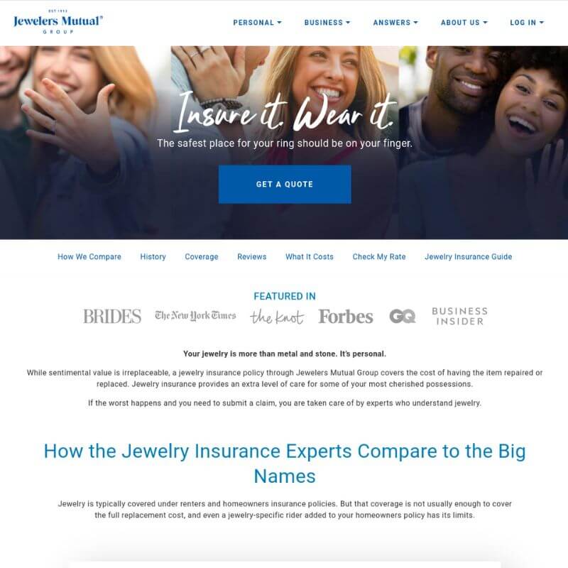Jewelers Mutual website