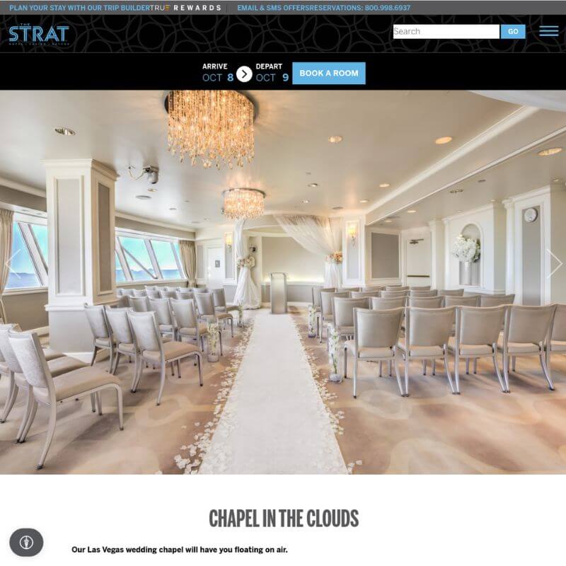The Strat Wedding Chapel website