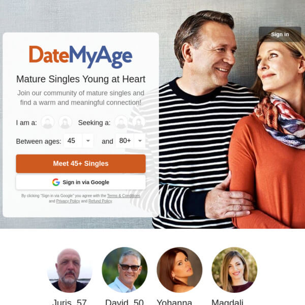 DateMyAge website