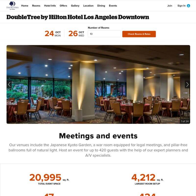 DoubleTree by Hilton Hotel Los Angeles Downtown website