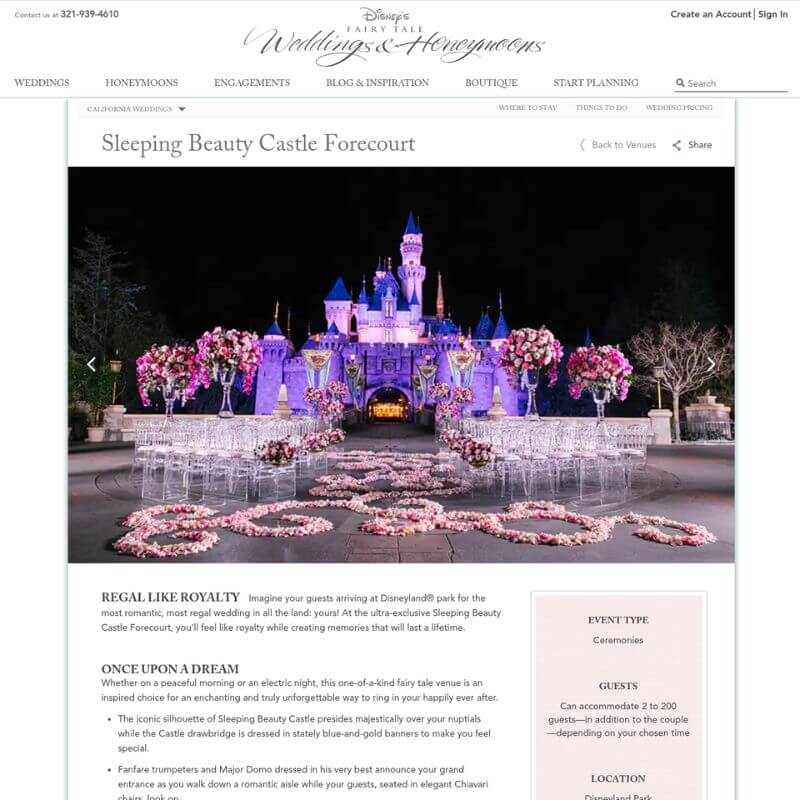 Disneyland Sleeping Beauty Castle Forecourt website