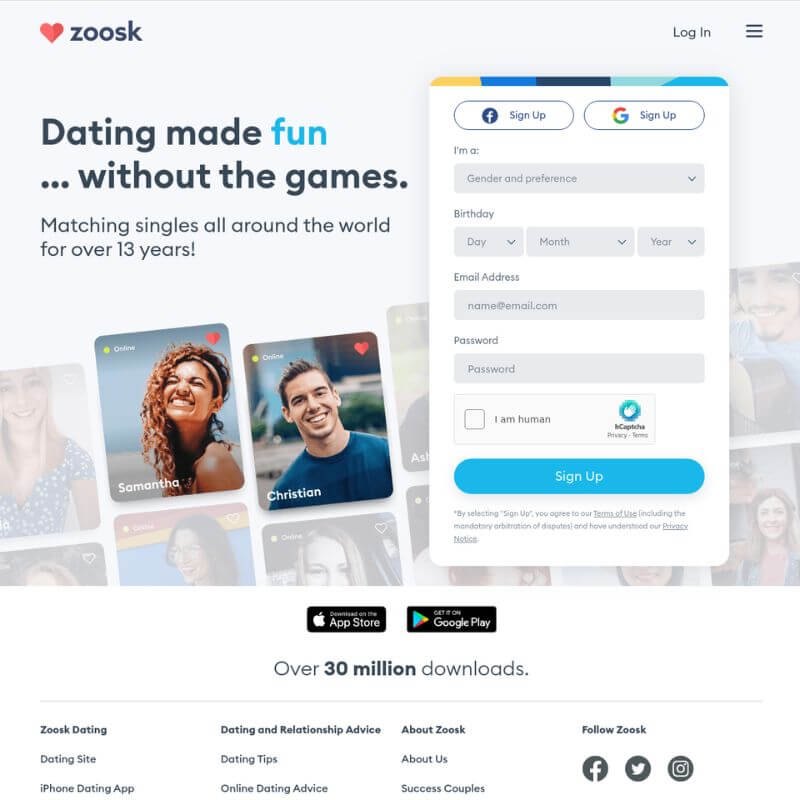 Zoosk website