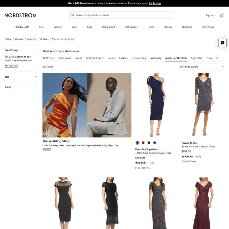 Nordstrom website