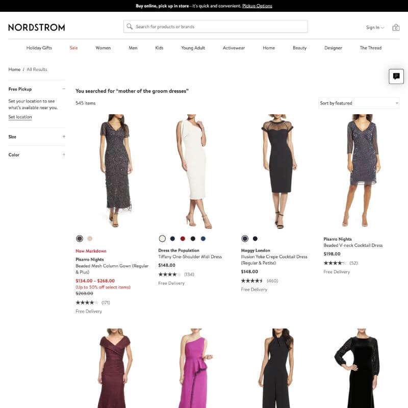 Nordstrom website