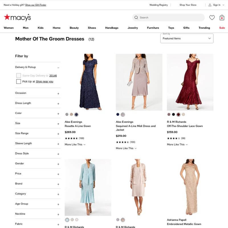 Macy’s website