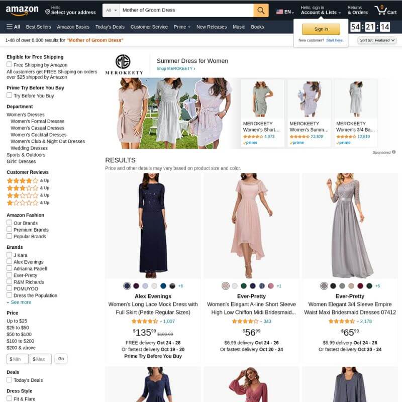 Amazon website