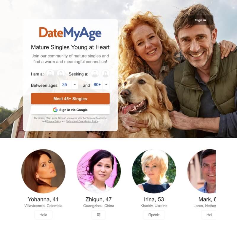 Date My Age website