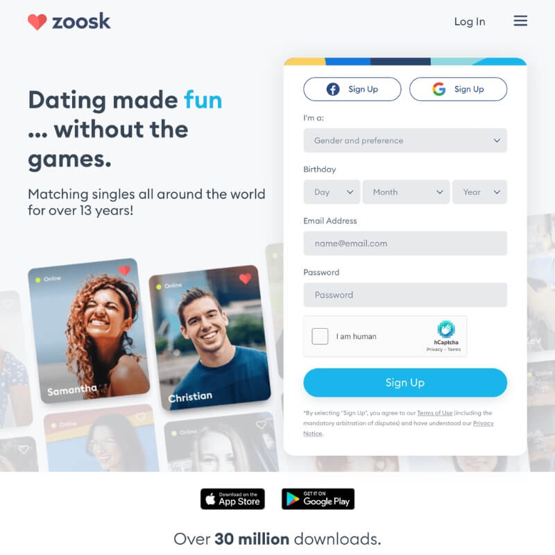 Zoosk website