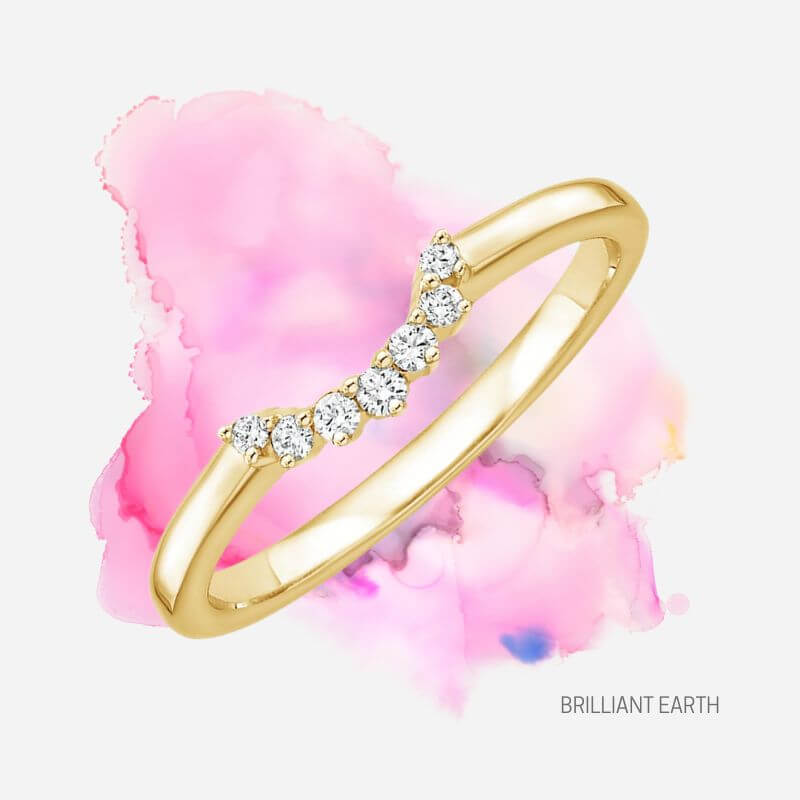 Crescent diamond ring