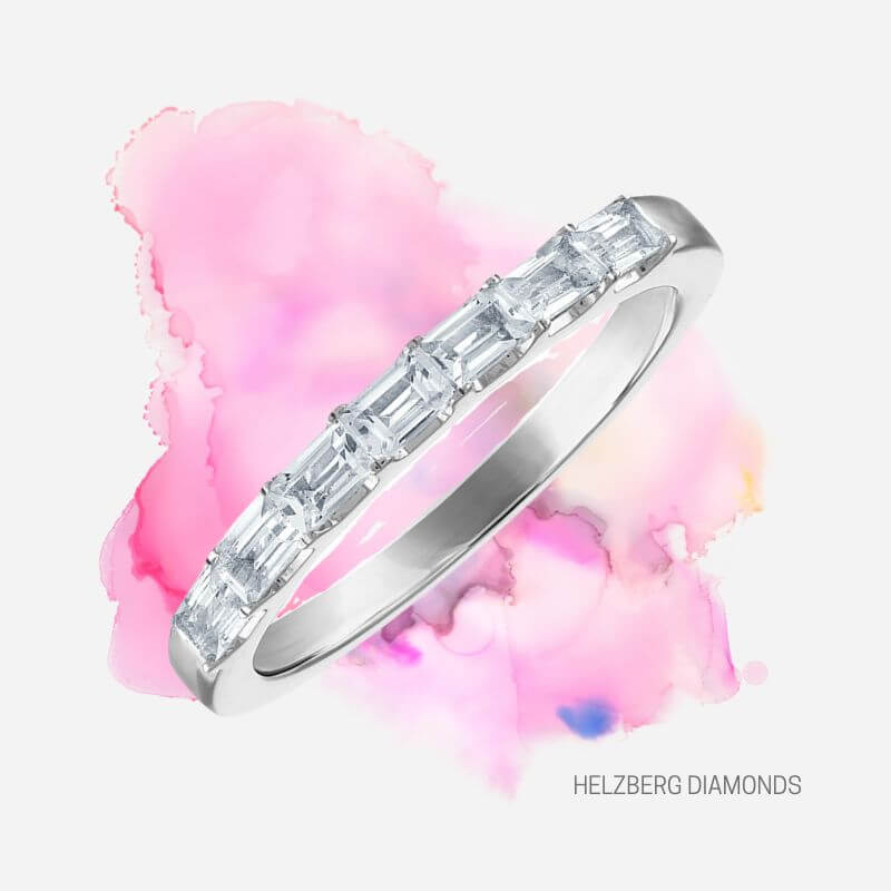 diamond baguette wedding band
