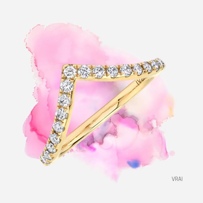 signature v style wedding band