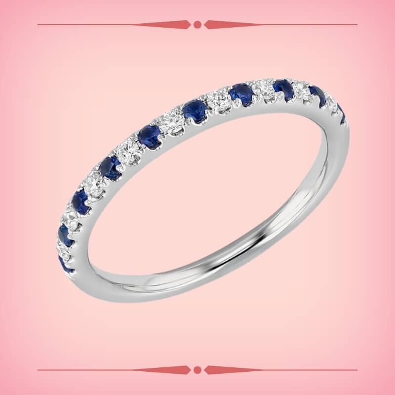 Riviera Pave Sapphire and Diamond Ring 
