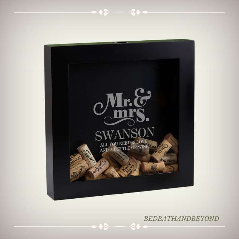 The Happy Couple Wine Cork Shadow Box