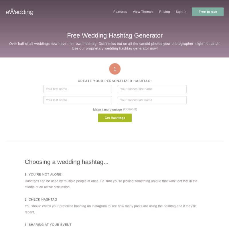 eWedding website