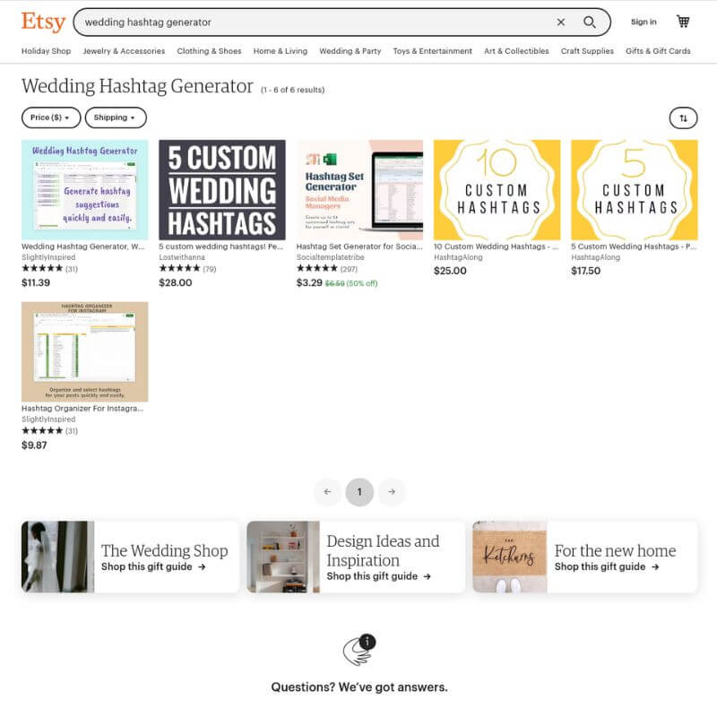 Etsy website