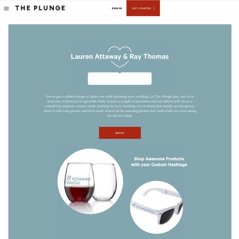 The Plunge website
