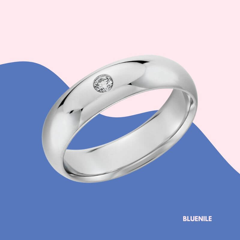 Single Diamond Comfort Fit Wedding Ring