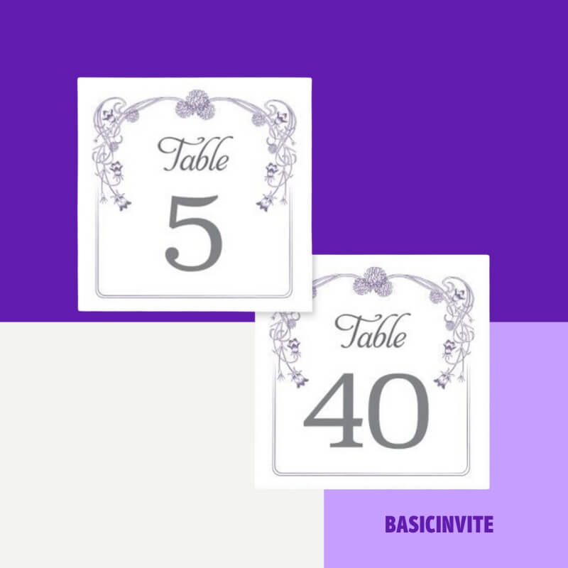 Floral Nouveau Table Numbers