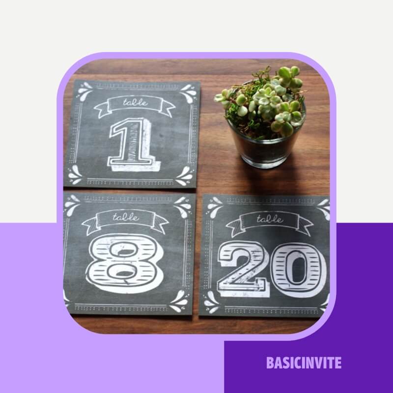 Rustic Chalkboard Table Numbers