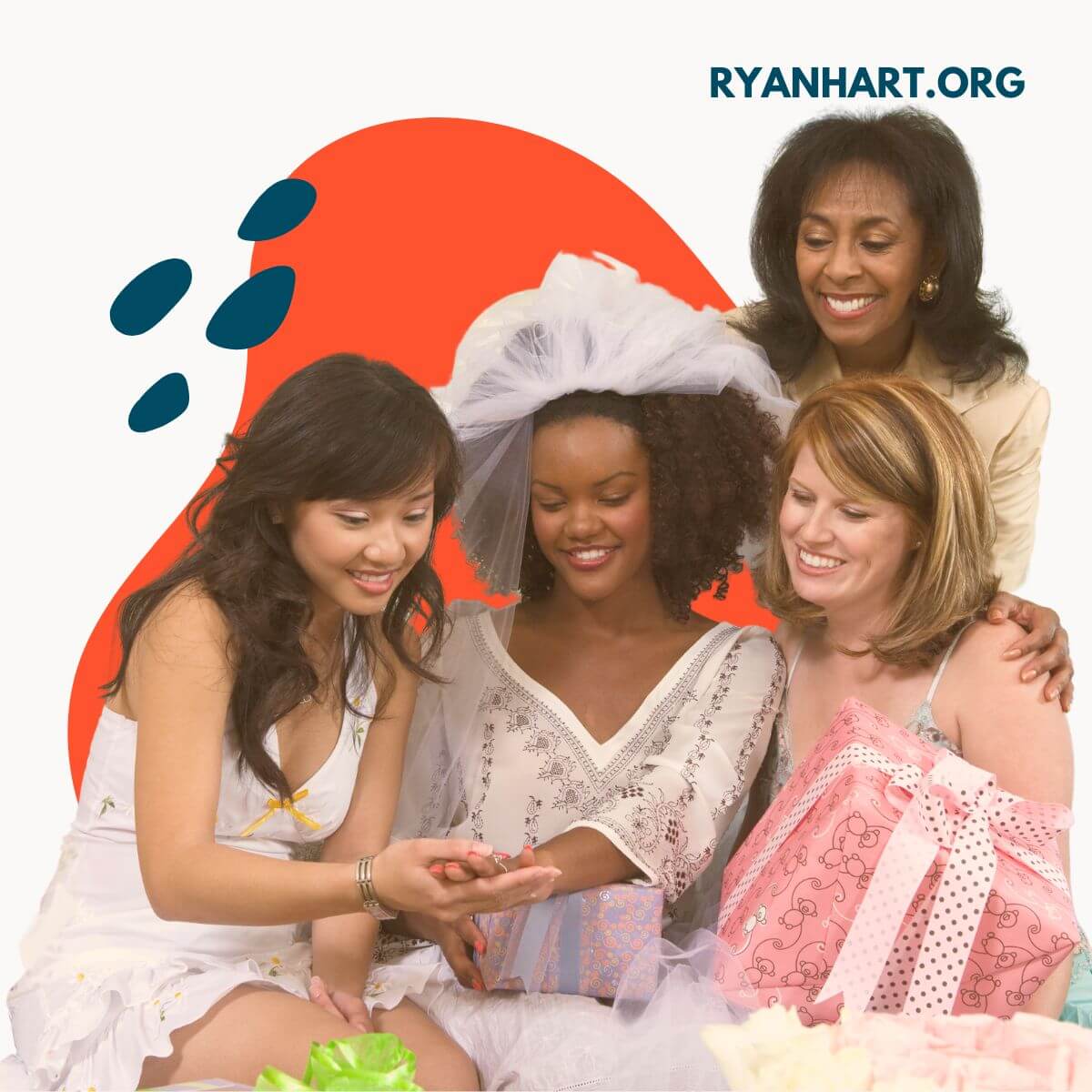 woman opening presents at a bridal shower