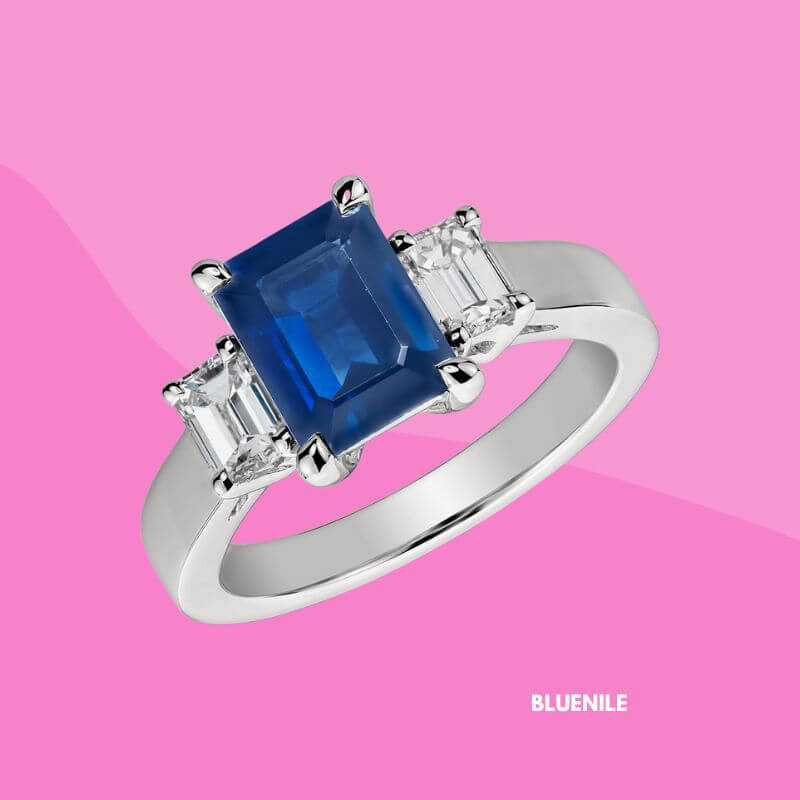 Emerald Cut Sapphire Engagement Ring