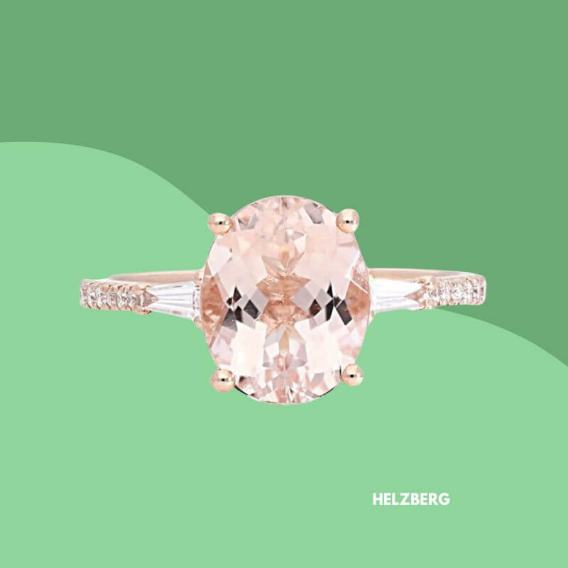 Morganite Engagement Ring in 14k Rose Gold