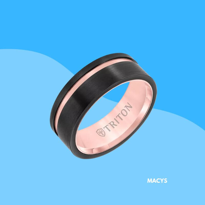 Black and Rose Tungsten Carbide Ring