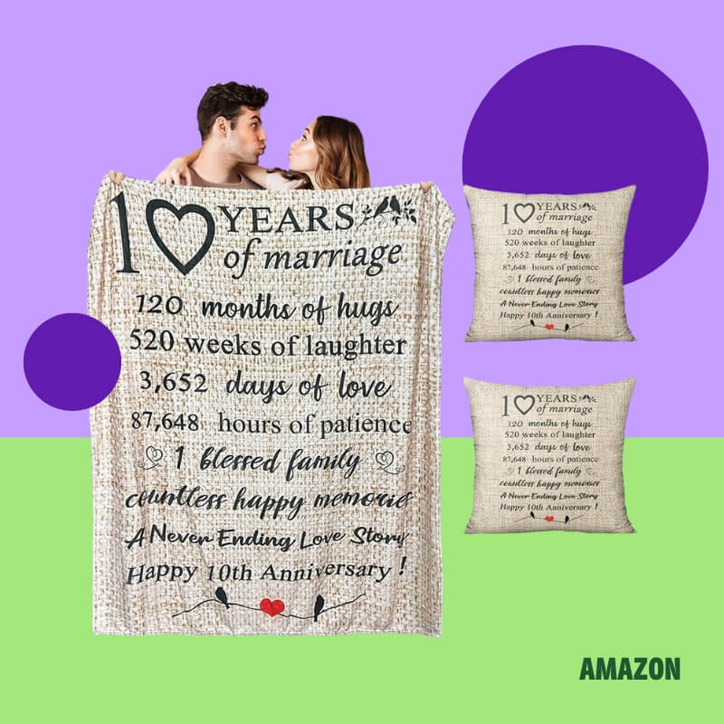 10th Wedding Anniversary Blanket