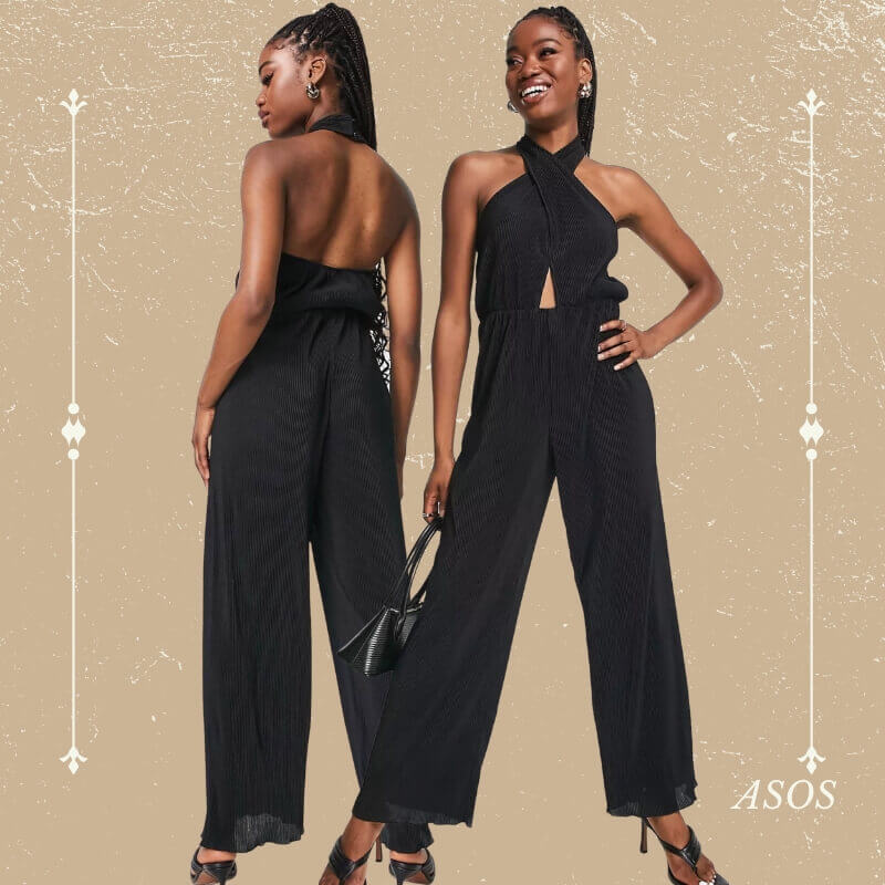 Halter Jumpsuit In Black