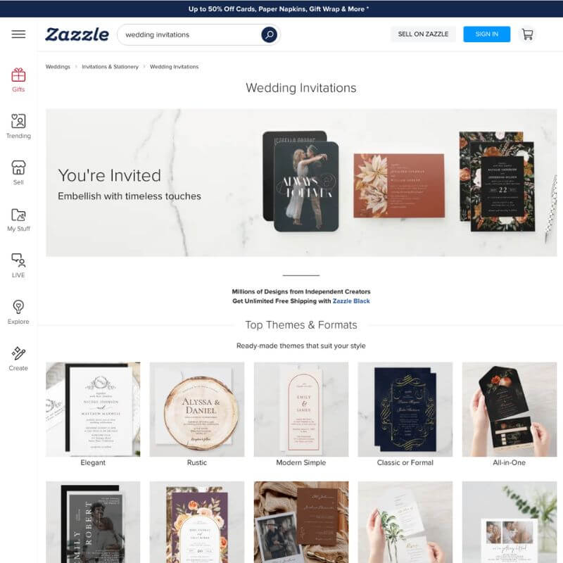 Zazzle website