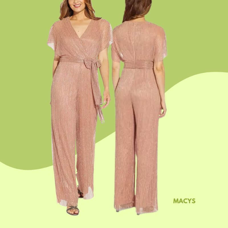 Flutter-Sleeved Surplice Jumpsuit