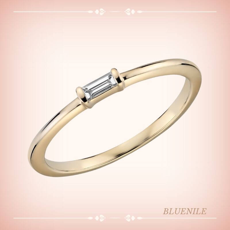 Mini Baguette-Cut Diamond Fashion Ring