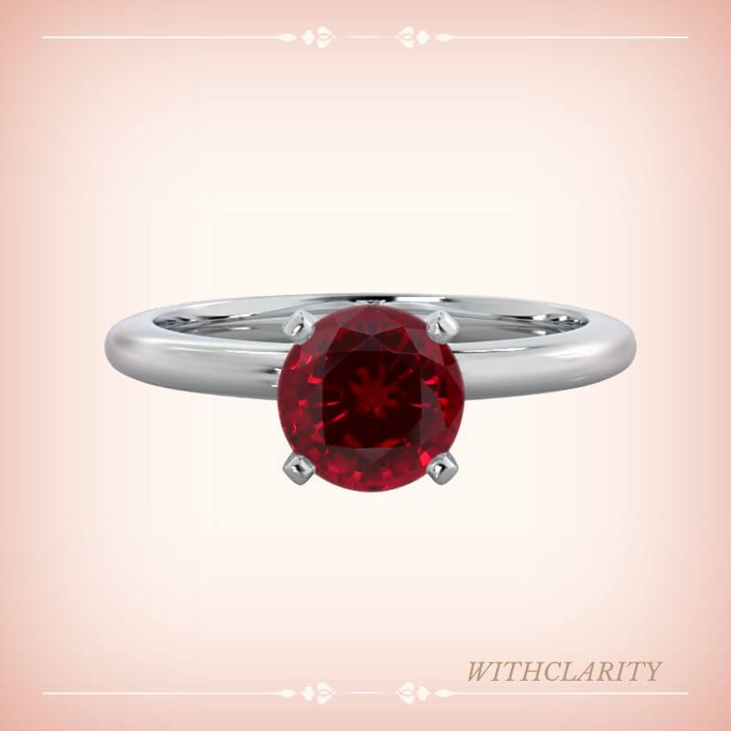 Classic Four Prong Solitaire Ruby Ring