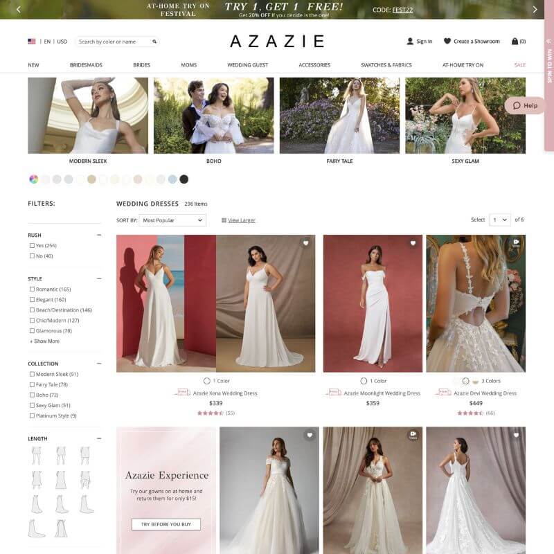 Azazie website