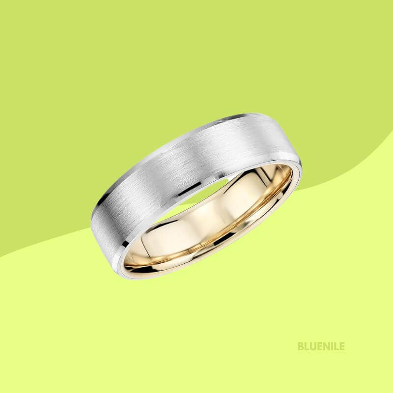 Matte Beveled Edge Wedding Ring