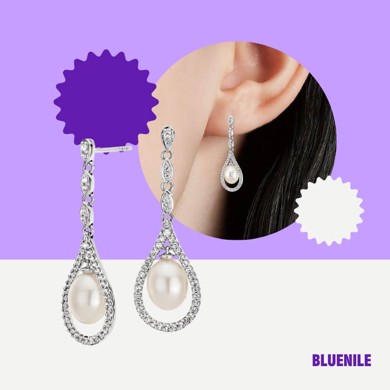 Vintage-Inspired Freshwater Cultured Pearl and White Topaz Drop Earrings