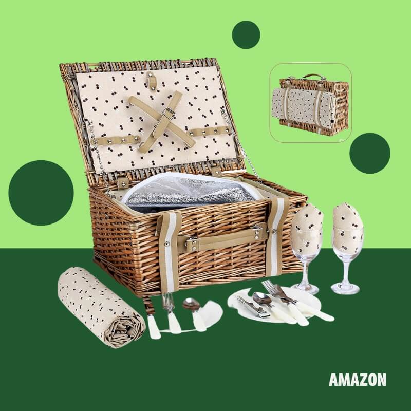 Willow Picnic Basket Set for 2