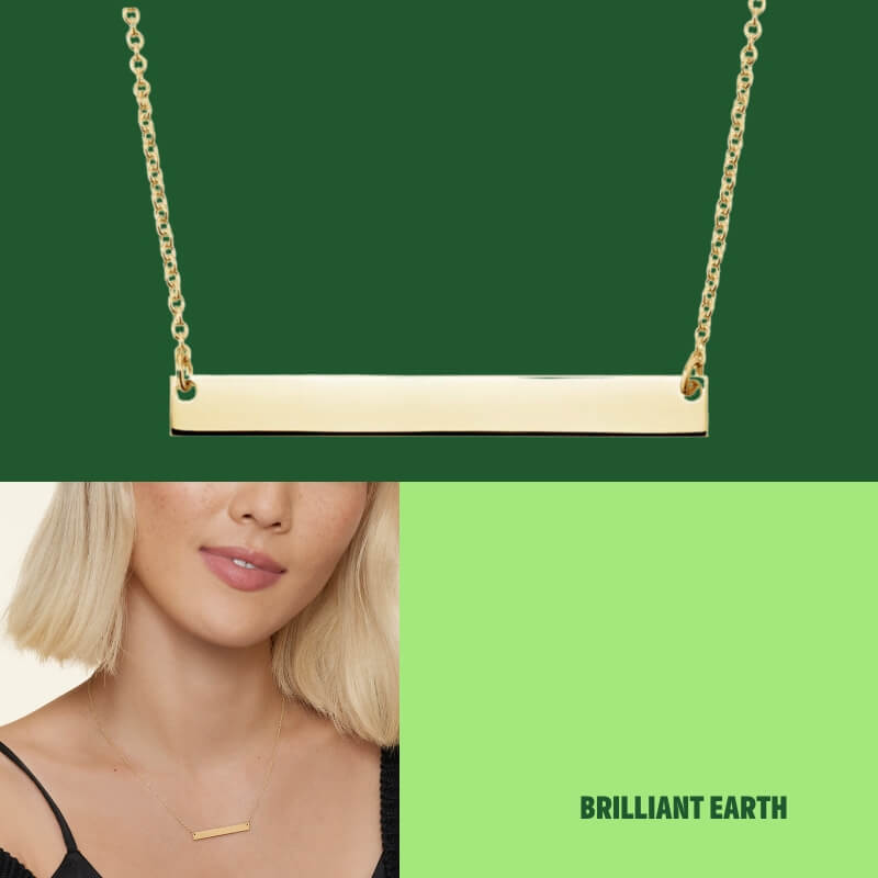 Engravable Horizontal Bar Pendant